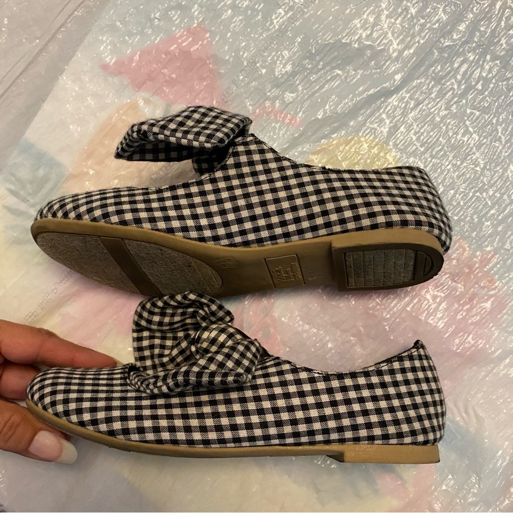 Minnie Mouse flats Bows black white checkered. SZ 13.5 Gently worn. - Picture 4 of 15